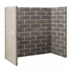 Grey Brick Fireplace Chamber