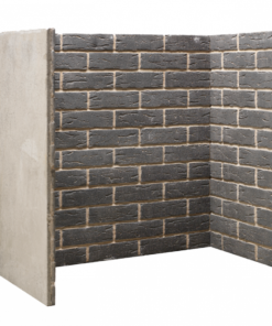 Grey Brick Fireplace Chamber