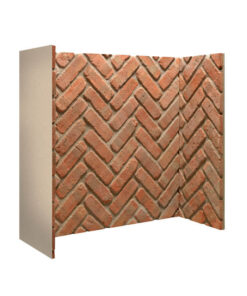 Rustic Brick Herringbone Fireplace Chamber