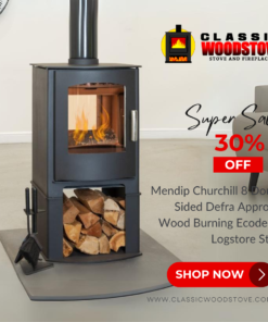 Mendip Churchill 8 Double Sided Defra Approved Wood Burning Ecodesign Logstore Stove